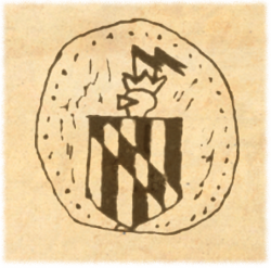 George Calvert's arms on letter