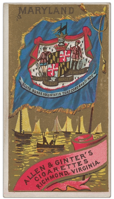 1888 cigarette card with Maryland State  flag