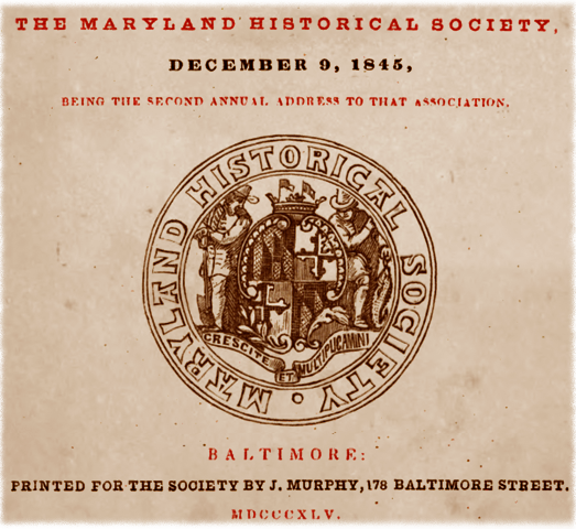 Logo of Maryland Historical Society in 1845